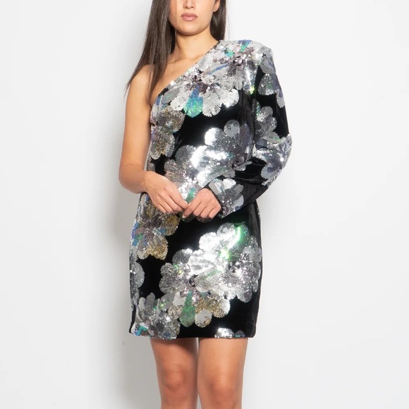 NWT Sabina Musayev Juliette Dress in Multi Silver - Picture 3 of 9